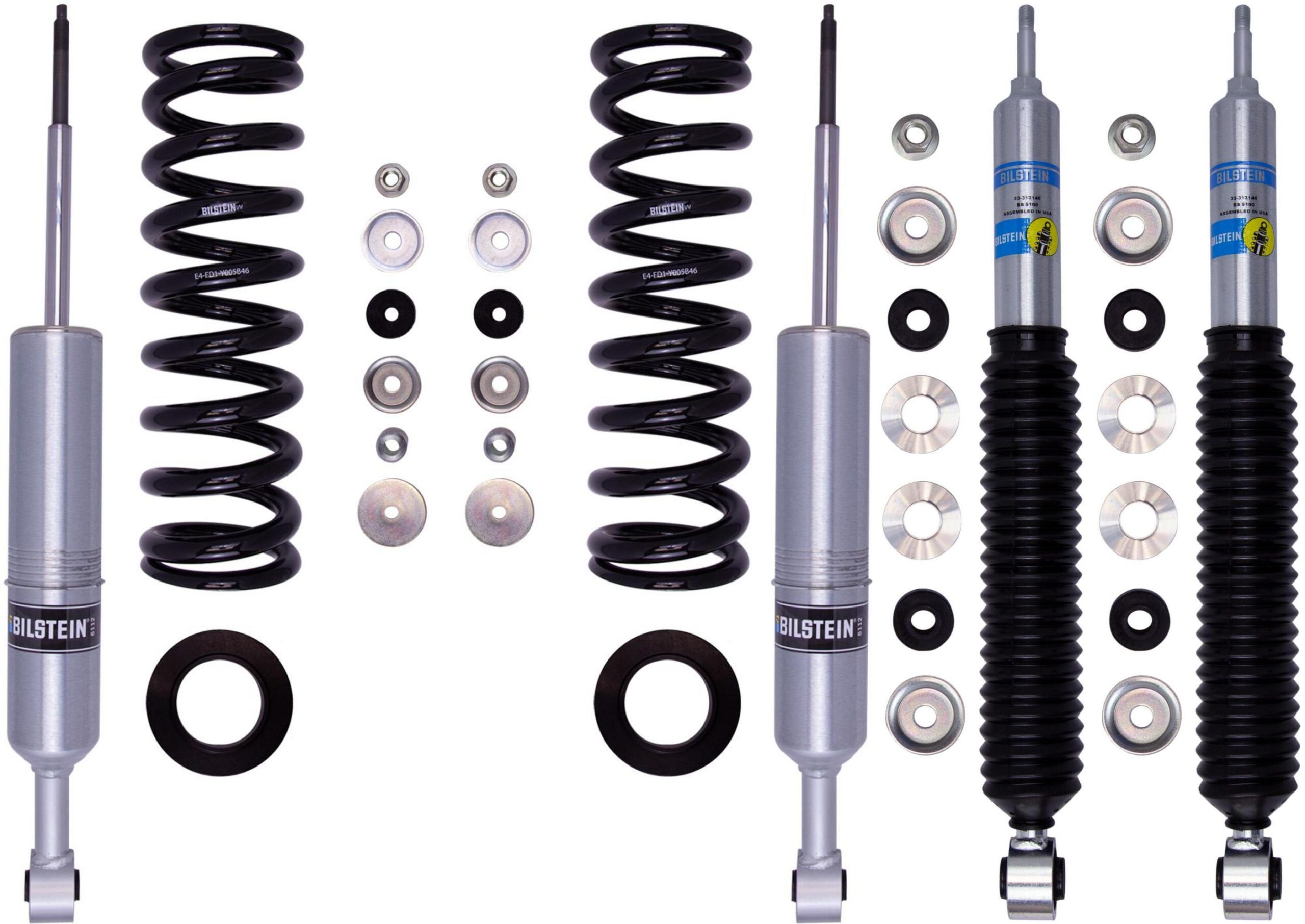 Shocks Only - Bilstein - 6112 Strut and Coil Combo (Heavy) Fronts with 5100 Rears - Lexus GX470 2003-2009 / Toyota FJ Cruiser 2007-2009 - 47-311190 33-313146