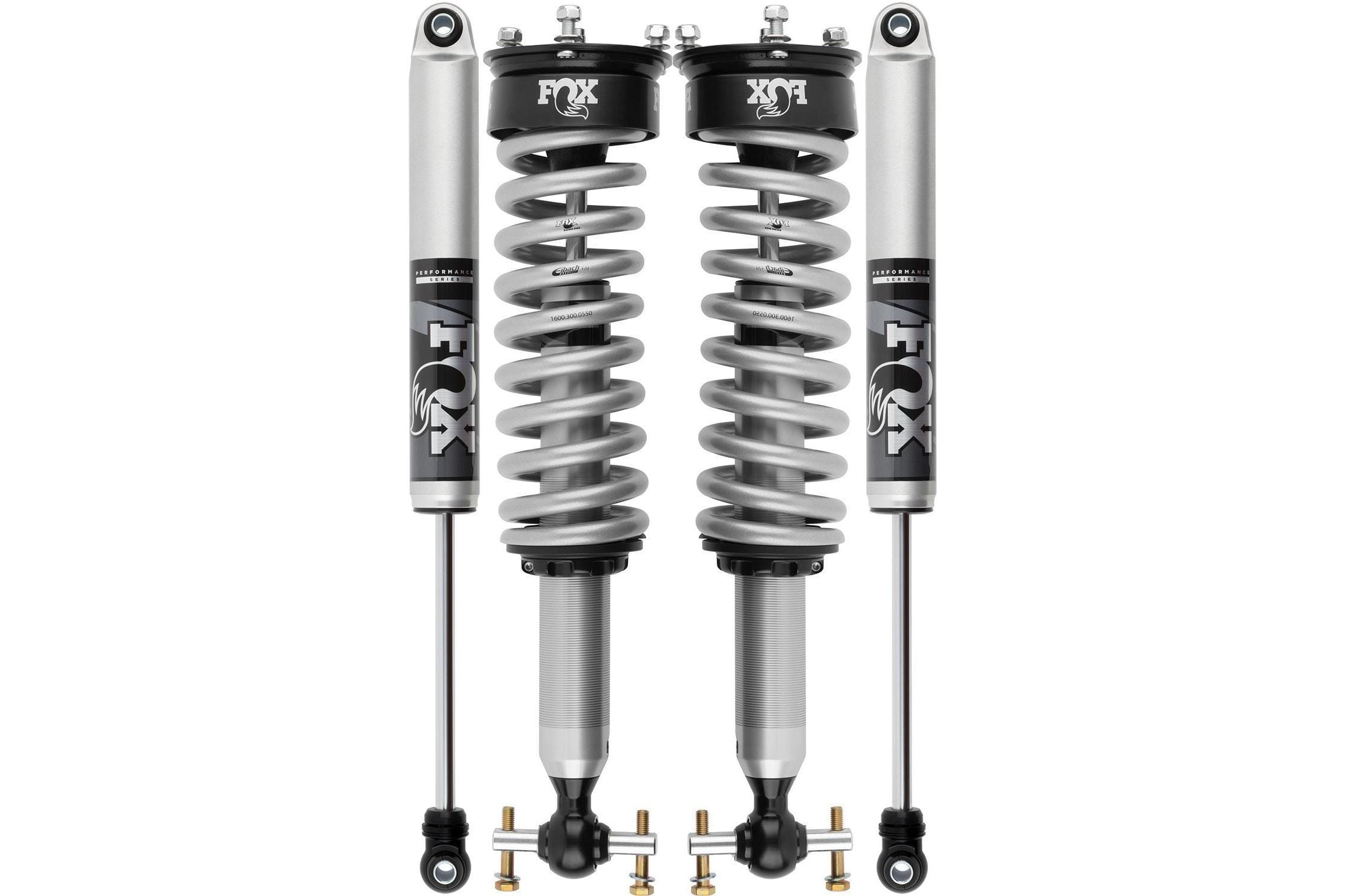 Fox - 2.0 Performance Series 0-2" Fronts and 0-2" Rears (Non Trail Boss/AT4. Trail Boss/AT4 reduced lift) - 2019+ 1500 - 985-02-134 985-24-209