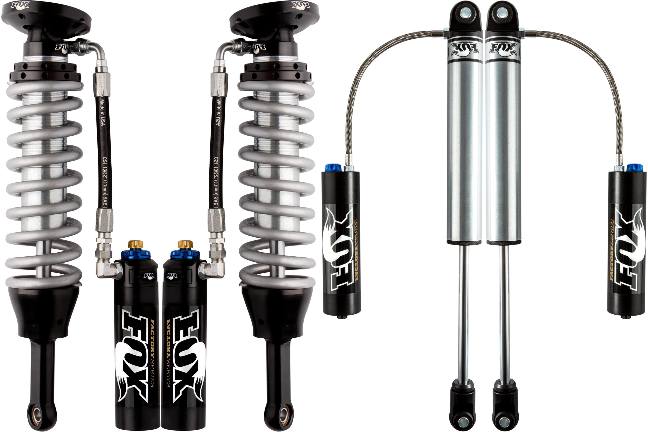Fox - 2.5 Factory Race Series Resevoir 0-2" Fronts and 0-1.5" Rears with DSC Adjustors - Ram 1500 2009-2018 / 1500 Classic 2019-2024 - 883-06-080 883-26-029