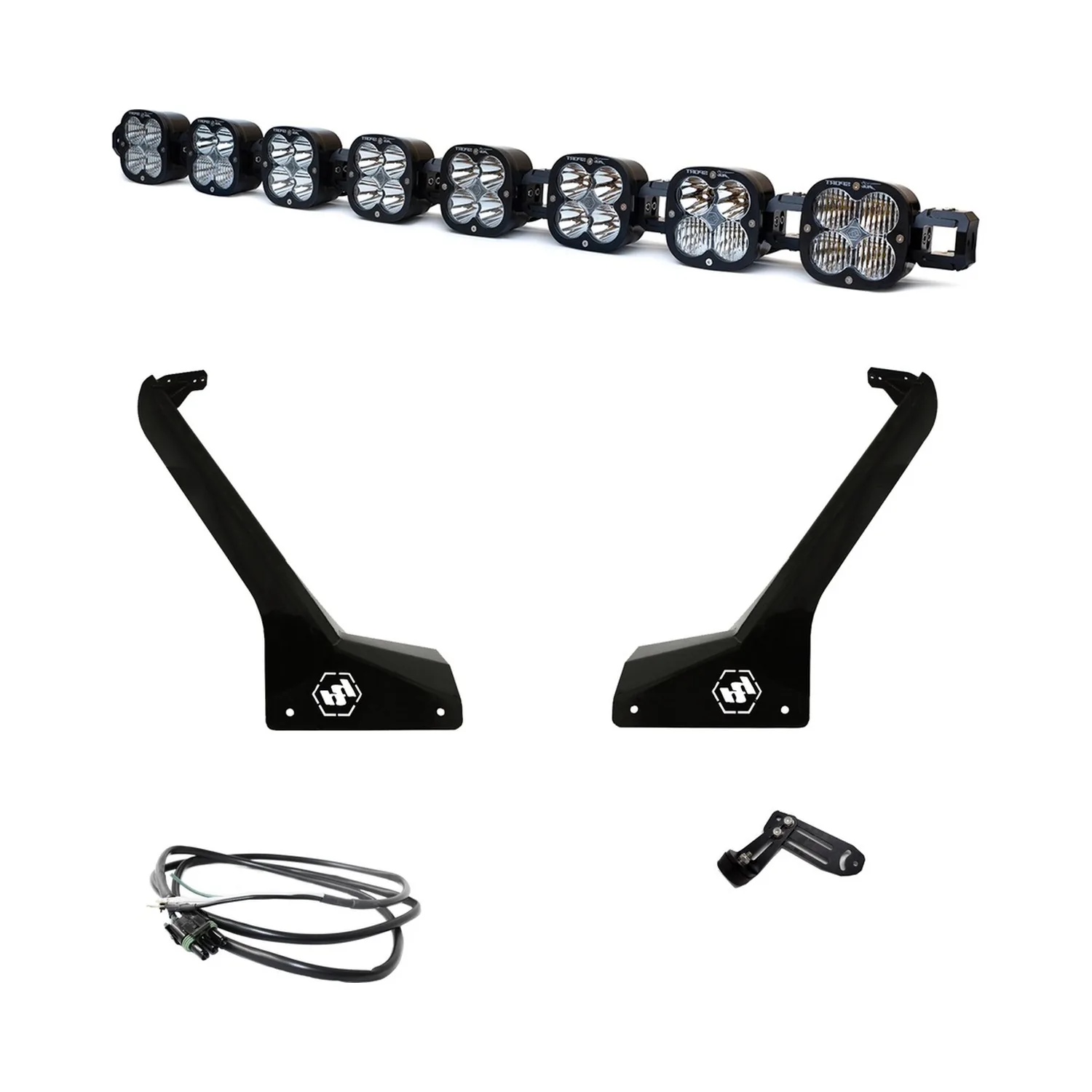 Baja Designs - Jeep JL/JT Roof Bar LED Light Kit 8 XL Linkable w/Upfitter Baja Designs - 447664UP