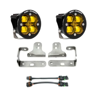 Baja Designs - Jeep JL Fog Light Squadron-R SAE 18-Pres Wrangler JL Sport/Sport-S Fog Pocket Kit Baja Amber Baja Designs - 447722