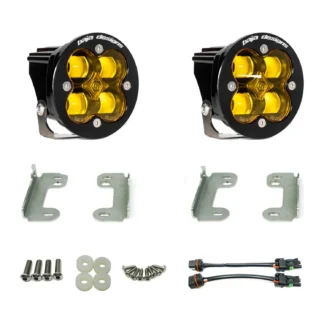 Baja Designs - Jeep JK Squadron-R SAE Fog Pocket Light Kit OE Bumper (Baja Amber)-Jeep 2007-09 Wrangler JK Baja Designs - 448143